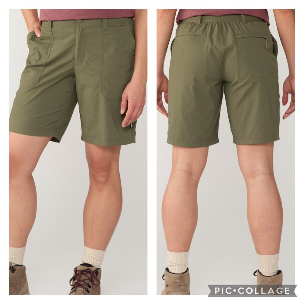REI Sahara Bermuda Shorts Army Green Nylon Size 10
